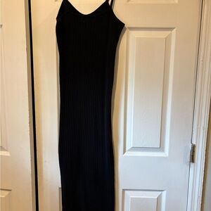 Elegant Black Sleeveless Sweater Dress
